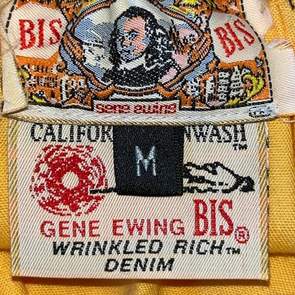 VINTAGE GENE EWING BIS SUNNY YELLOW PULL ON COTTAGECORE 100% COTTON MAXI SKIRT M - Picture 9 of 13